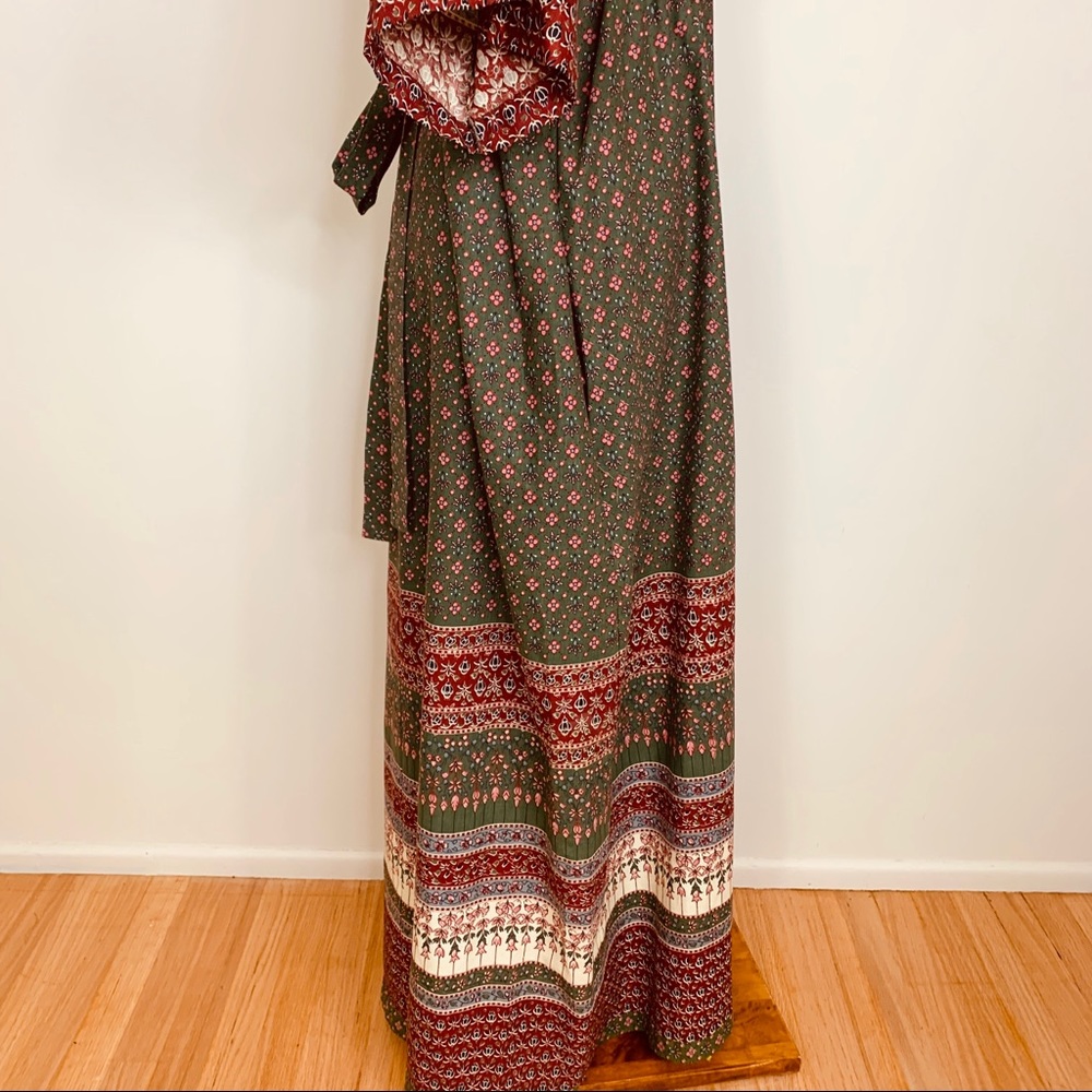 SOLD Vtg 70s Gilead Floral Kimono Maxi Dress S M - Picture 6 of 8